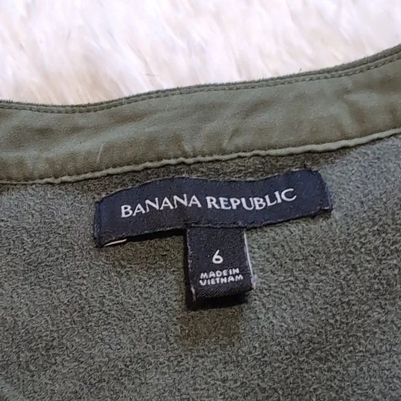 Banana Republic Sage Green Vegan Suede Shirtdress Size 6 - Picture 7 of 12